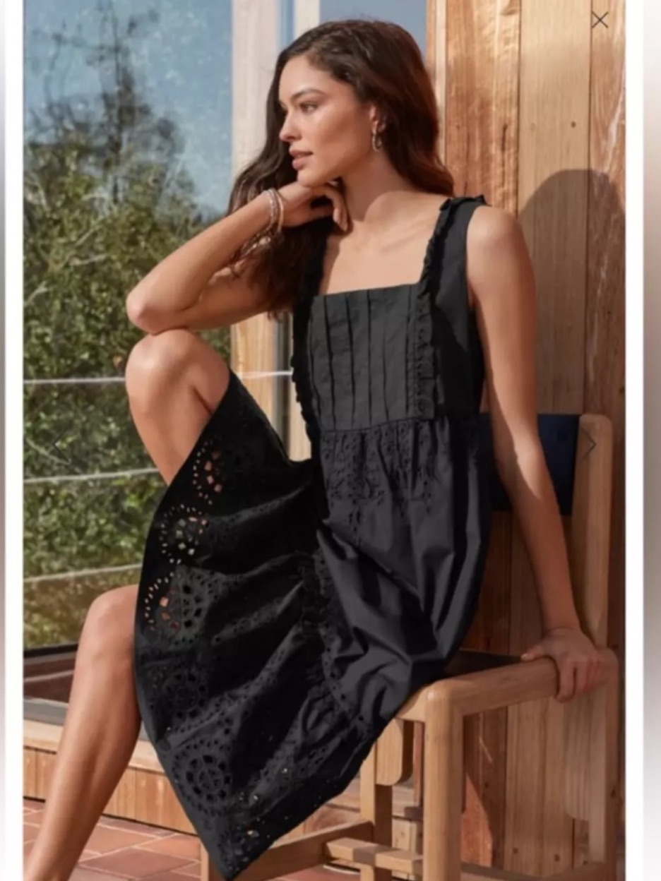 Johnny Was Jade Jasminda Black Embroidered Dress